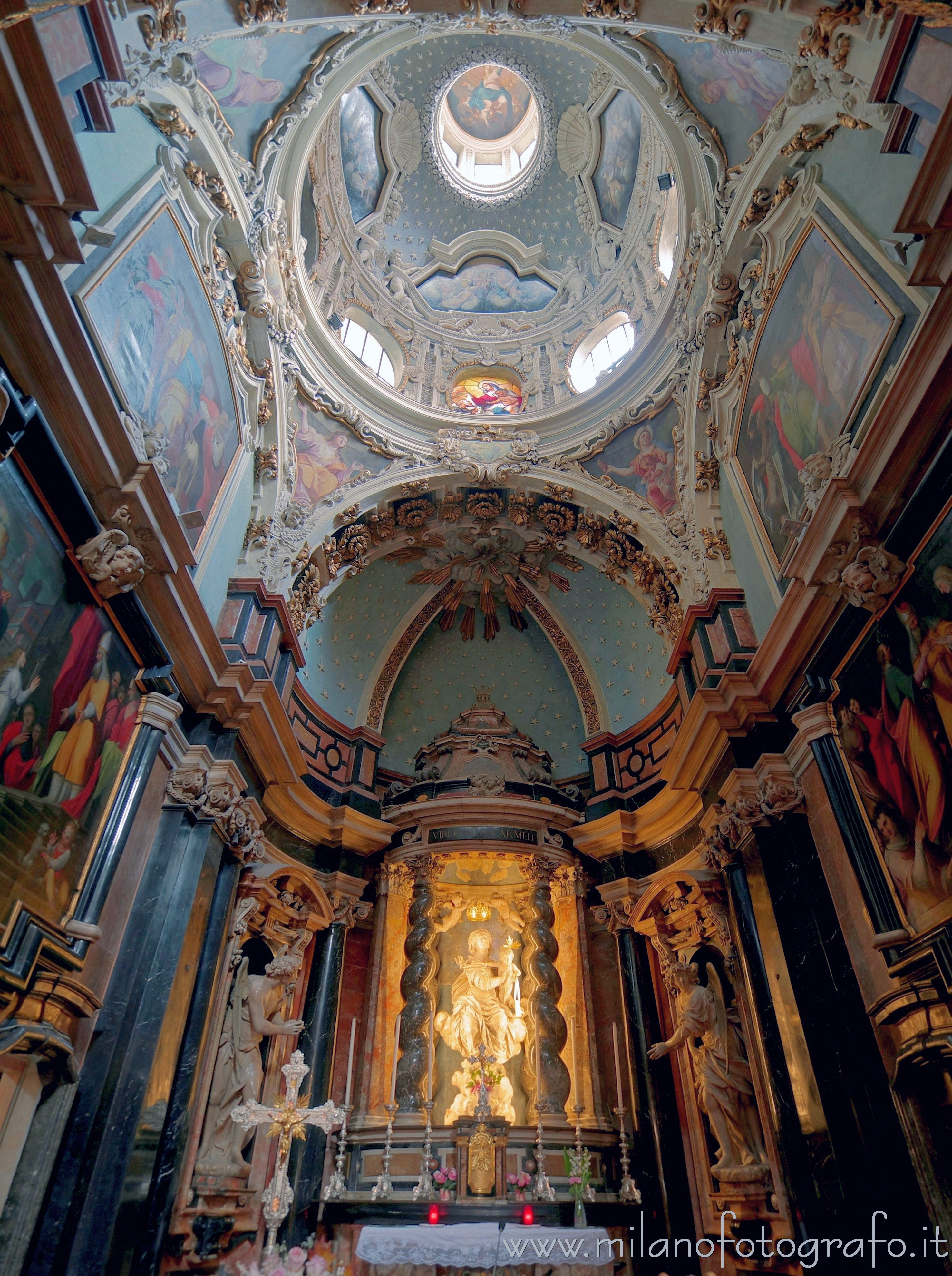 Milan (Italy) - Apse and dome of the Carmine Chapel in the Church of Santa Maria del Carmine